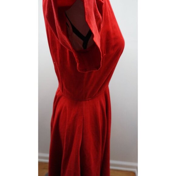 CLOTILDE New York Red Fit & Flare Short Sleeve Dress w/ Pockets (Size 4) - Picture 9 of 13